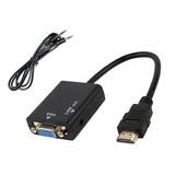 Cabo Adaptador Hdmi Para Vga Para Pc Tv Notebook Monitor