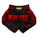 Short Muay Thai Dragon Thai Vermelho Unissex Curto