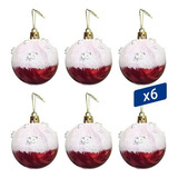 Set X6 Bolas Navideñas Nieve Colgantes Decorativas Adorno 