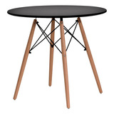 Mesa Jantar Redonda Eames Eiffel 70cm Preto Para 4 Lugares