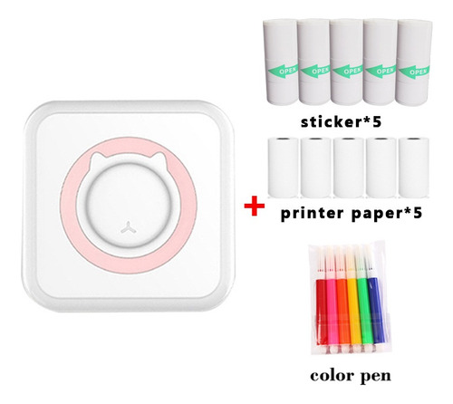 Mini Impresora Fotográfica De Papel Térmico +lápices Color