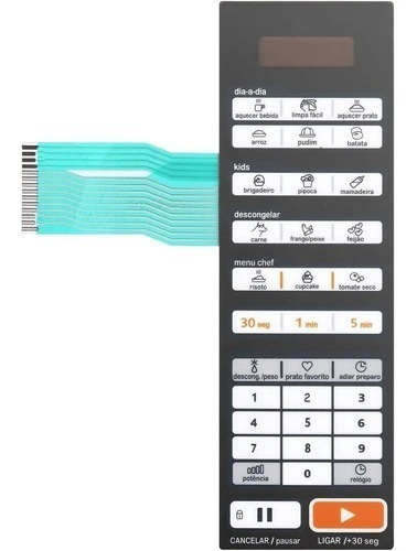 Membrana Teclado Forno Microondas Midea Mtae21 Mtae22