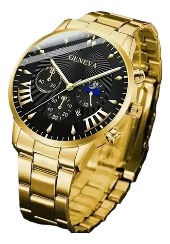 Reloj Elegante Lujoso Hombre Regalo Dorado