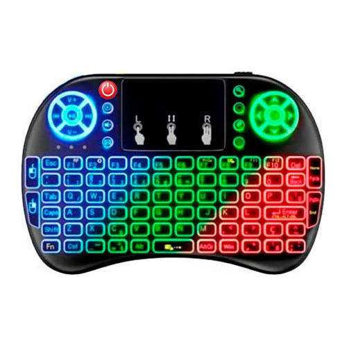 Mini Teclado Controle Sem Fio Led Anatel Tv Box Smartv Pc