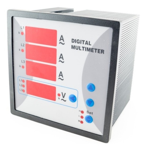 Amperímetro + Voltímetro Digital Trifásico Huyu 