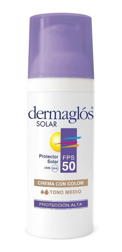 Dermaglos Solar F50 Crema Con Color Tono Medio X 50 Gr