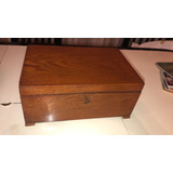 Caja Madera Antigua Con Llave Adorno 