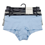 Paquete 3 Boxer Mujer Elastico Negro Calvin Klein Original