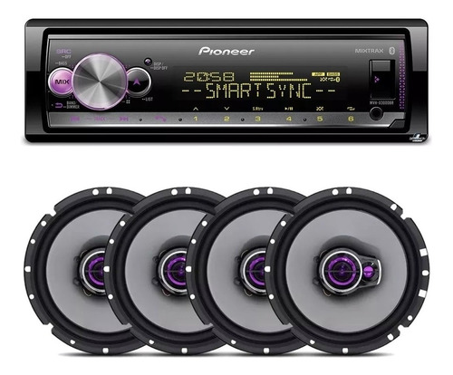 Aparelho De Som Pioneer Bt Mvh-x3000br + 4 Falantes 6 Pol