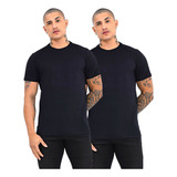 Kit 2 Camiseta Masculina Camisa Basica100% Algodão + Grossa