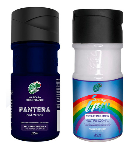  Kit Pantera 150ml E Diluidor Arco Iris 150ml Kamaleão Color Tom Azul Marinho