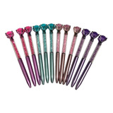 12 Plumas Diamante Gel Colores Brillante Mayoreo Bolígrafo