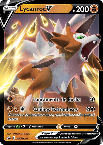 Carta Pokémon Lycanroc V Original Copag 