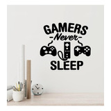 Pegatina De Pared Gamers Never Sleep Vinil Deocrativo