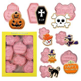 Moldes Galletas Halloween 8 Piezas Estampados Lindos Ca...