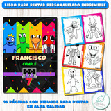 Libro Imprimible Colorear Pintar Souvenir Rainbow Friends