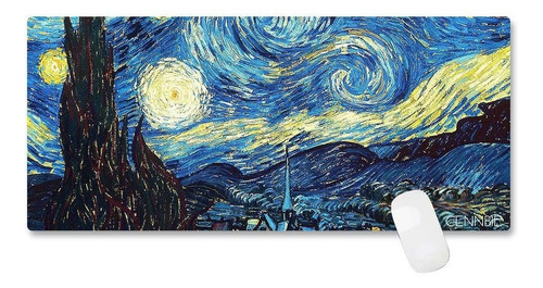 Mouse Pad De 90x40 Cm Para Escritorio |la Noche Estrellada