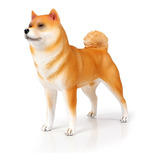 Realista Amarelo Shiba Inu Cão Estimação Modelo Brinquedo