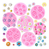 7pcs Molde De Silicona Flor De Rosa Margarita Fondant Resina