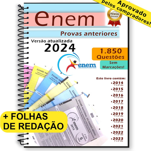 Enem Provas Anteriores 10 Edições Questões Apostila