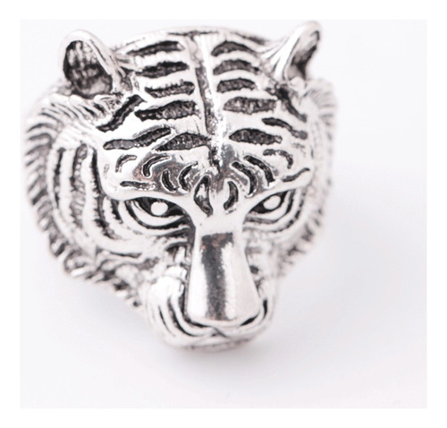 Anillo Plata S925 Tigre Plateado Grande X4 Unidades