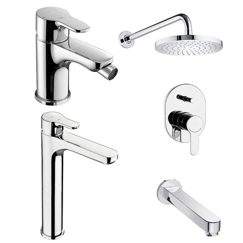 Combo Grifería Roca L20 Lav Alto Bidet Europeo Ducha Transf