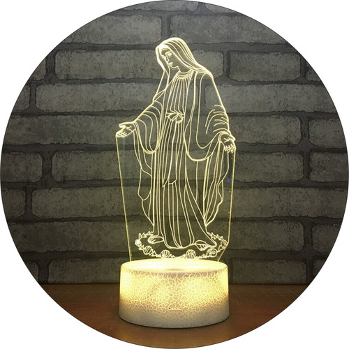 Lampara Led Acrilico Virgen De La Milagrosa Oración