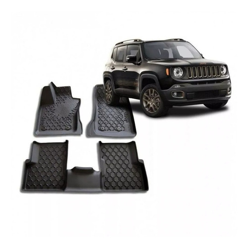 Kit Jogo Tapete Borracha Bordas Elevadas Jeep Renegade Mopar