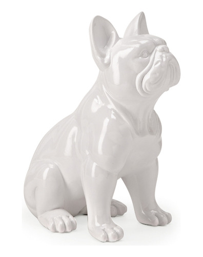Escultura Estatueta Adorno Decorativo Cachorro Bulldog