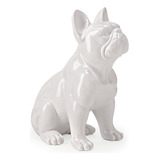 Escultura Estatueta Adorno Decorativo Cachorro Bulldog