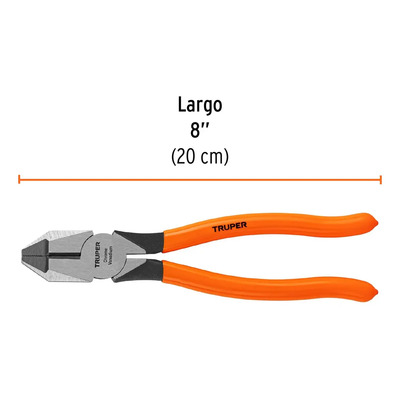 Pinza Para Electricista 8' Cabeza Cuadrada Mango Pvc, Truper | MercadoLibre