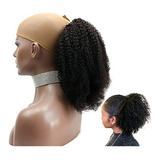 Funtress Afro Kinky Rizado Cola De Caballo De Cabello Humano