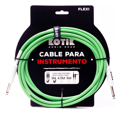 Kotik Cable Para Instrumento Flexi 3m Verde