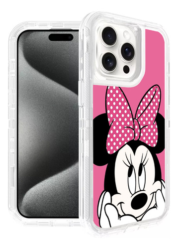 Funda Protector Tricapa Rudo Acrigel De Miinie Mouse Rosa )