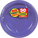Amscan Nueva Púrpura Plástico Plato Grande Party Pack, 50 Ct