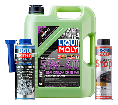 Paquete Molygen 5w40 Oil Smoke Stop Pro-line Liqui Moly