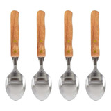 Set 4 Cucharas Mango De Madera