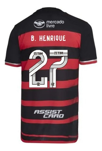 Manto Flamengo Jogo 1 2024 + Patrocínio + B.henrique 27