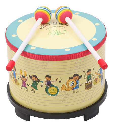 Tambor De Chão Para Percussão Infantil. Mallets Kids Drum