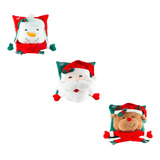 Cojín Navideño Relleno Suave Almohada Decoración 3 Pzs