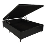 Base Cama Box Com Bau Casal Corino Preto 44x138x188