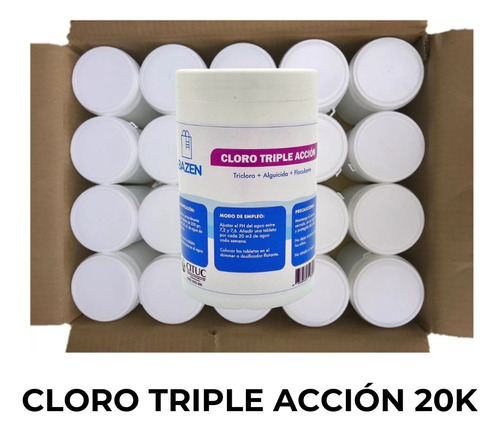 Tabletas Cloro Triple Acción - Caja 20 K