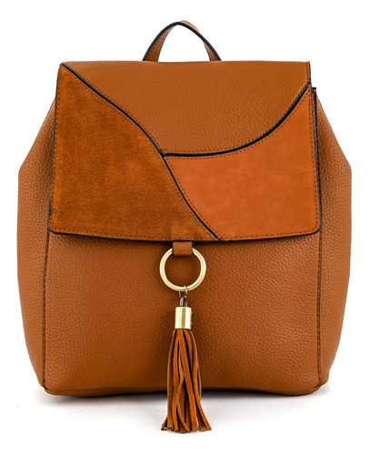 Mochila Con Tapa Mediana Roseau Camel