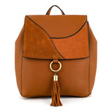 Mochila Con Tapa Mediana Roseau Camel