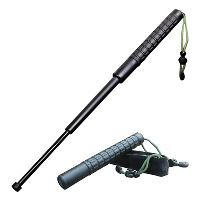 Jarnotix® 64cm Baston Retractil Extensible Seguridad Táctico Defensa Personal Acero Cromo Con Funda | MercadoLibre