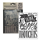 Scrapbook Carpeta Embossing Darice 10.7x14.6cm Happy Thought