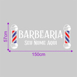 Adesivo 57x150 Barbearia Barbeiro Porta Vidro Parede Lm027