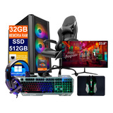 Pc Gamer Ryzen 5 5600g 512gb, 32gb + Monitor 23.8p + Cadeira