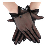 Guantes Encaje Blanco Y Negro Elegantes Guantes Fiesta Té