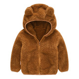 Jaqueta Infantil Menino Urso Inverno Fleece Plush Inverno
